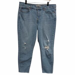 Levi’s Wedgie Skinny Light Blue Distressed Women's Jeans Raw Hem 18